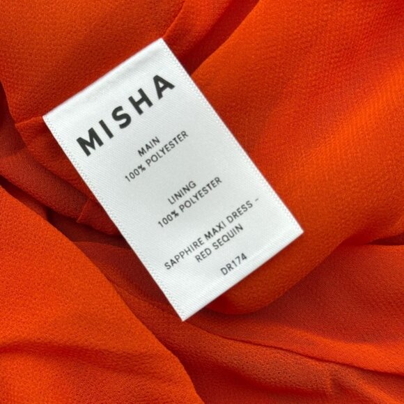 🆕 MISHA COLLECTION 🧿 NWOT Red Sapphire Sequins Maxi Dress, Sz L US 8 - Picture 12 of 13